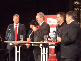 Uli Maly, Renate Schmidt, Christian Ude und Sigmar Gabriel